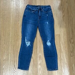 Women's Distressed Blue Jeans